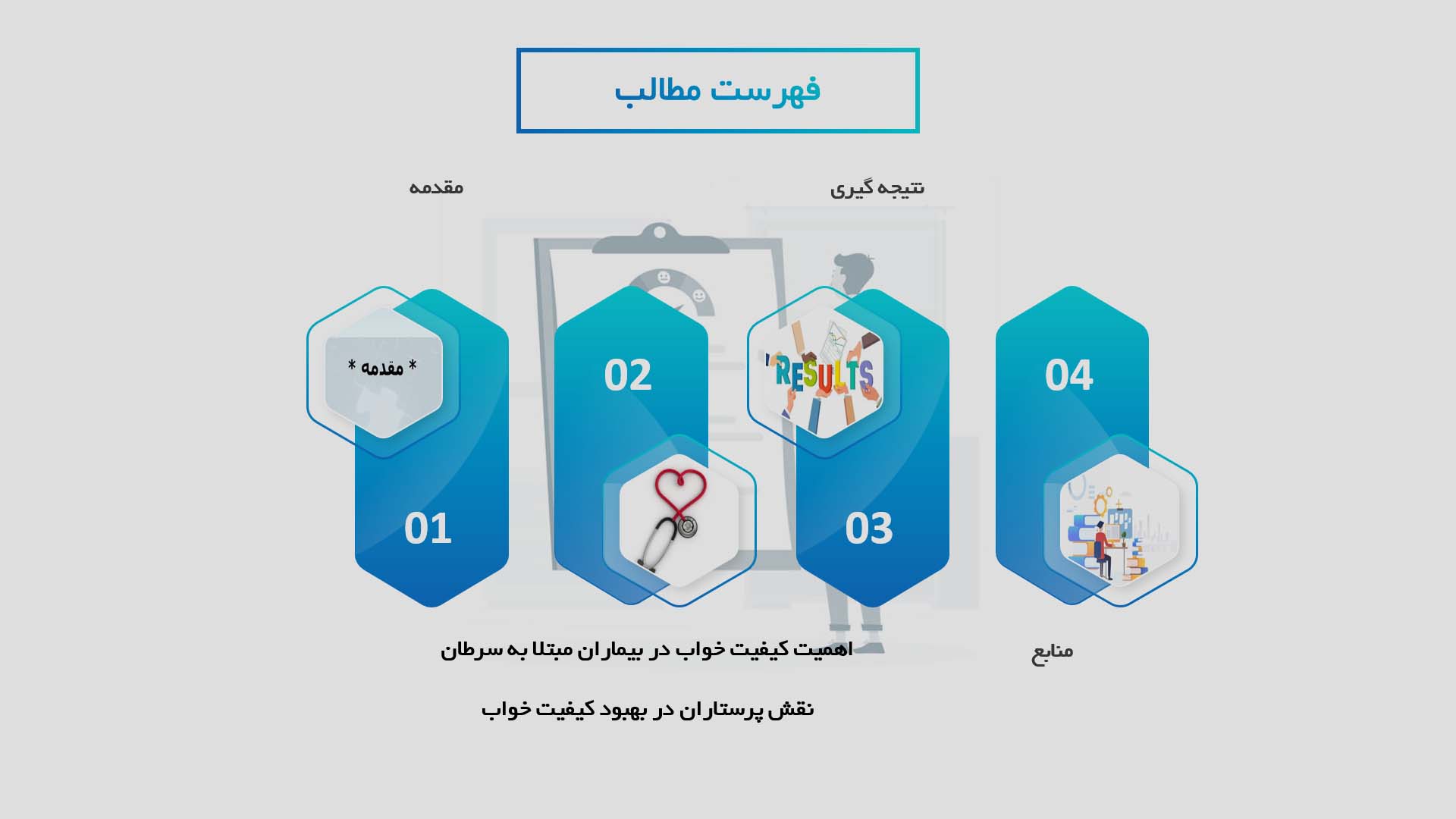 پاورپوینت تأثیر پرستاری بر بهبود کیفیت خواب بیماران مبتلا به سرطان